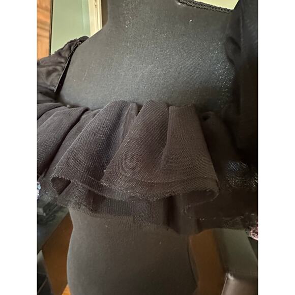 Goodnight Macaroon Black Ruffle Off-Shoulder Bodysuit - Picture 2 of 5